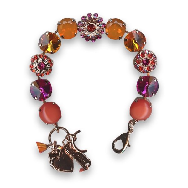 Bracelet by Mariana Woman Sassy Fuchsia and Orange Swarovski Crystals