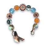 Bracelet by Mariana Woman Adorable Orange and Aquamarine Swarovski Crystals - Image 2