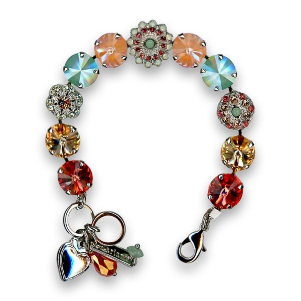 Bracelet by Mariana Woman Charming Peach and Peridot Swarovski Crystals