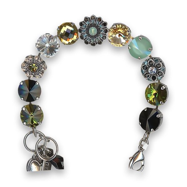 Bracelet by Mariana Woman Gorgeous Olivine and Opal Swarovski Crystals