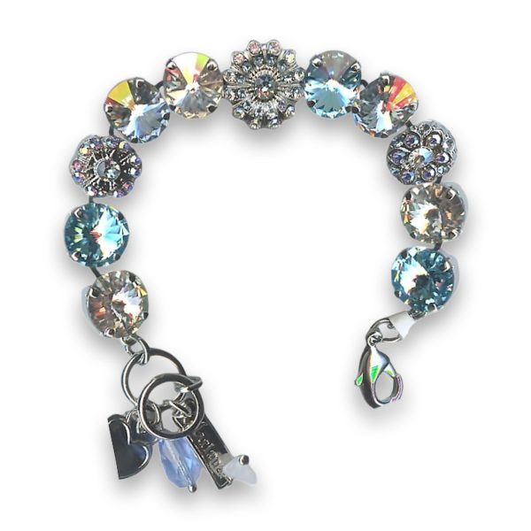 Bracelet by Mariana Woman Shimmering Moonlight and Aquamarine Swarovski Crystals