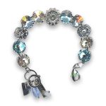 Bracelet by Mariana Woman Shimmering Moonlight and Aquamarine Swarovski Crystals - Image 3