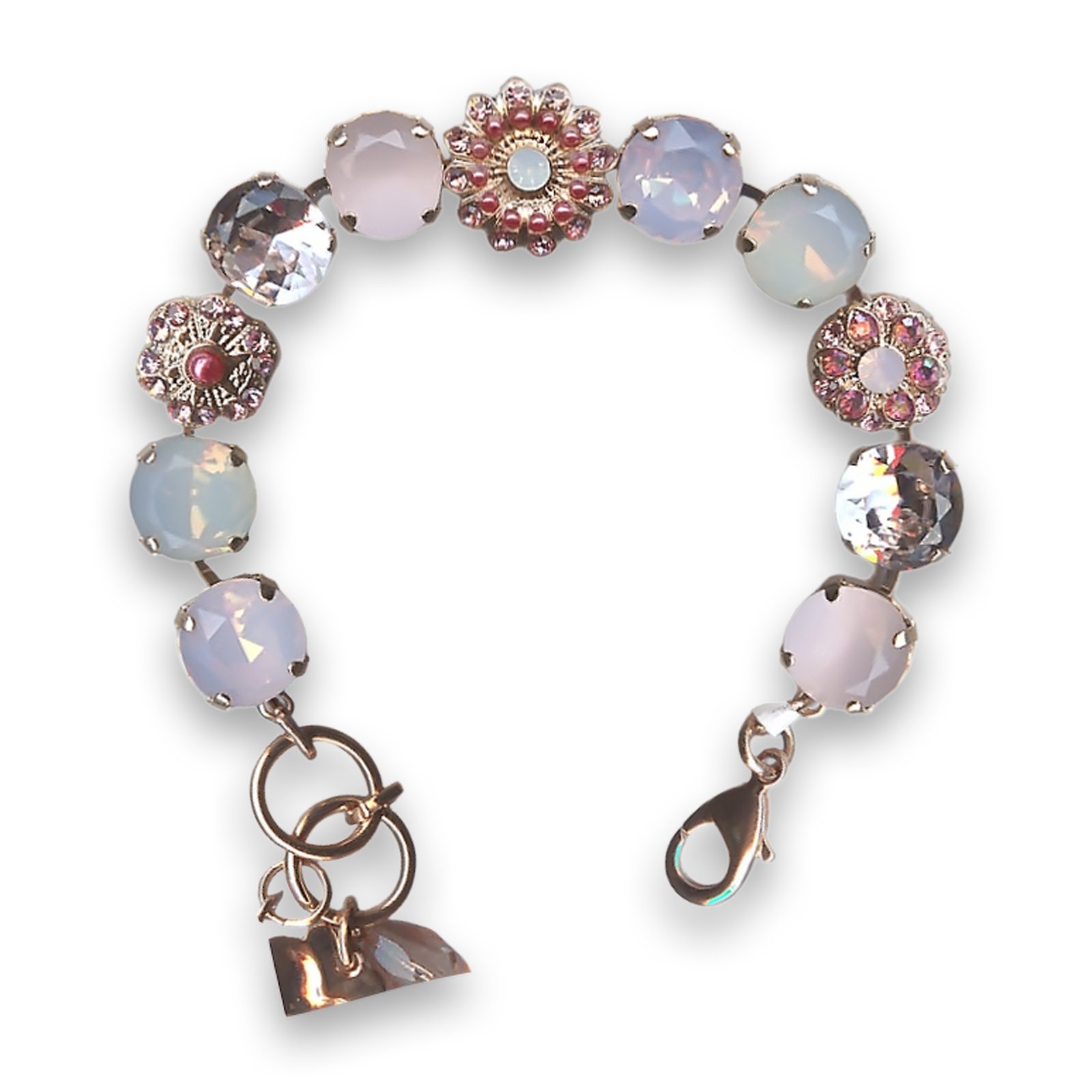 B-4246-3-223-1-RG (1) Bracelet by Mariana Woman Adorable Opal and Rose Swarovski Crystals - Image 1