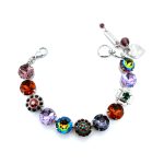 Bracelet By Mariana Adorable Tanzanite and Fern Green Swarovski Crystals - Image 3