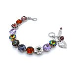 Bracelet By Mariana Adorable Tanzanite and Fern Green Swarovski Crystals