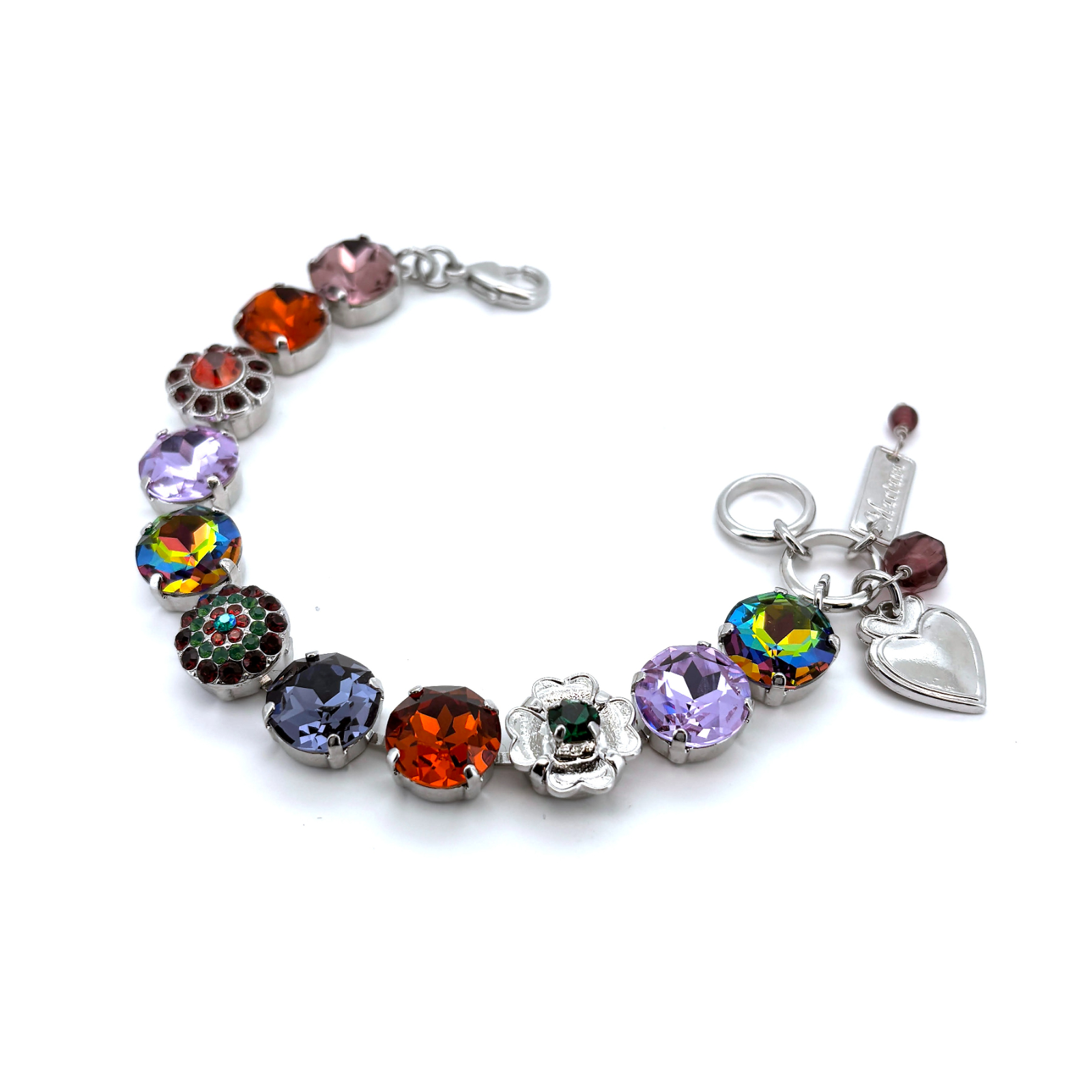 B-4247-1003-RO (3) Bracelet By Mariana Adorable Tanzanite and Fern Green Swarovski Crystals - Image 1