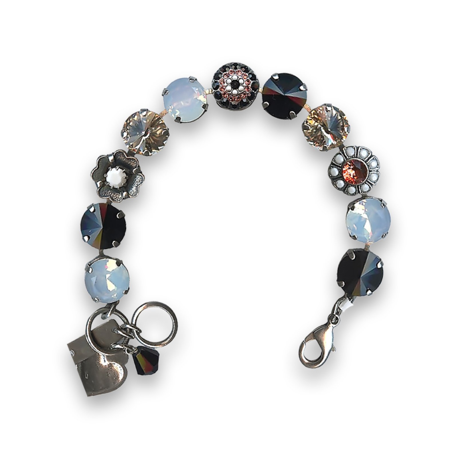 B-4247-1045-SP (1) Bracelet by Mariana Alluring Jet and Opal Swarovski Crystals - Image 1