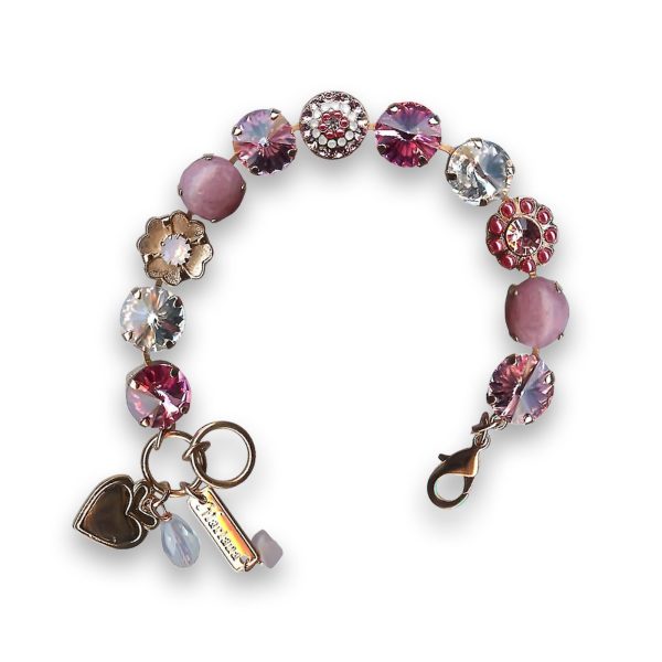 Bracelet by Mariana Floral Rose and Clear Swarovski Crystals