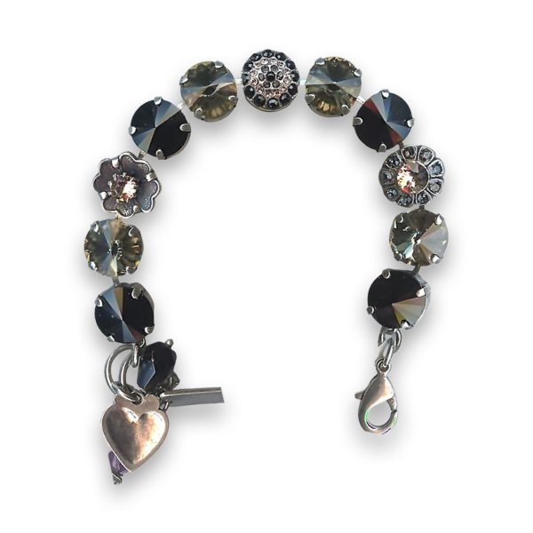 Bracelet by Mariana Glamorous Greige and Jet Swarovski Crystals