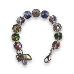 Bracelet by Mariana Beautiful Tanzanite and Olivine Swarovski Crystals - Image 3