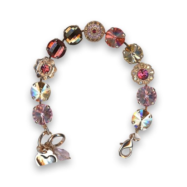 Bracelet by Mariana Charming Pink and Golden Swarovski Crystals