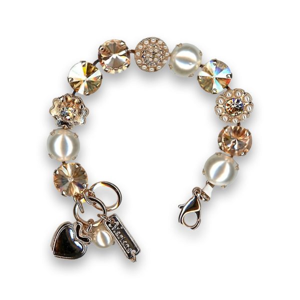 Bracelet by Mariana Precious Pearl and Golden Swarovski Crystals