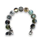 Bracelet by Mariana Exquisite Khaki and Jet Swarovski Crystals - Image 3