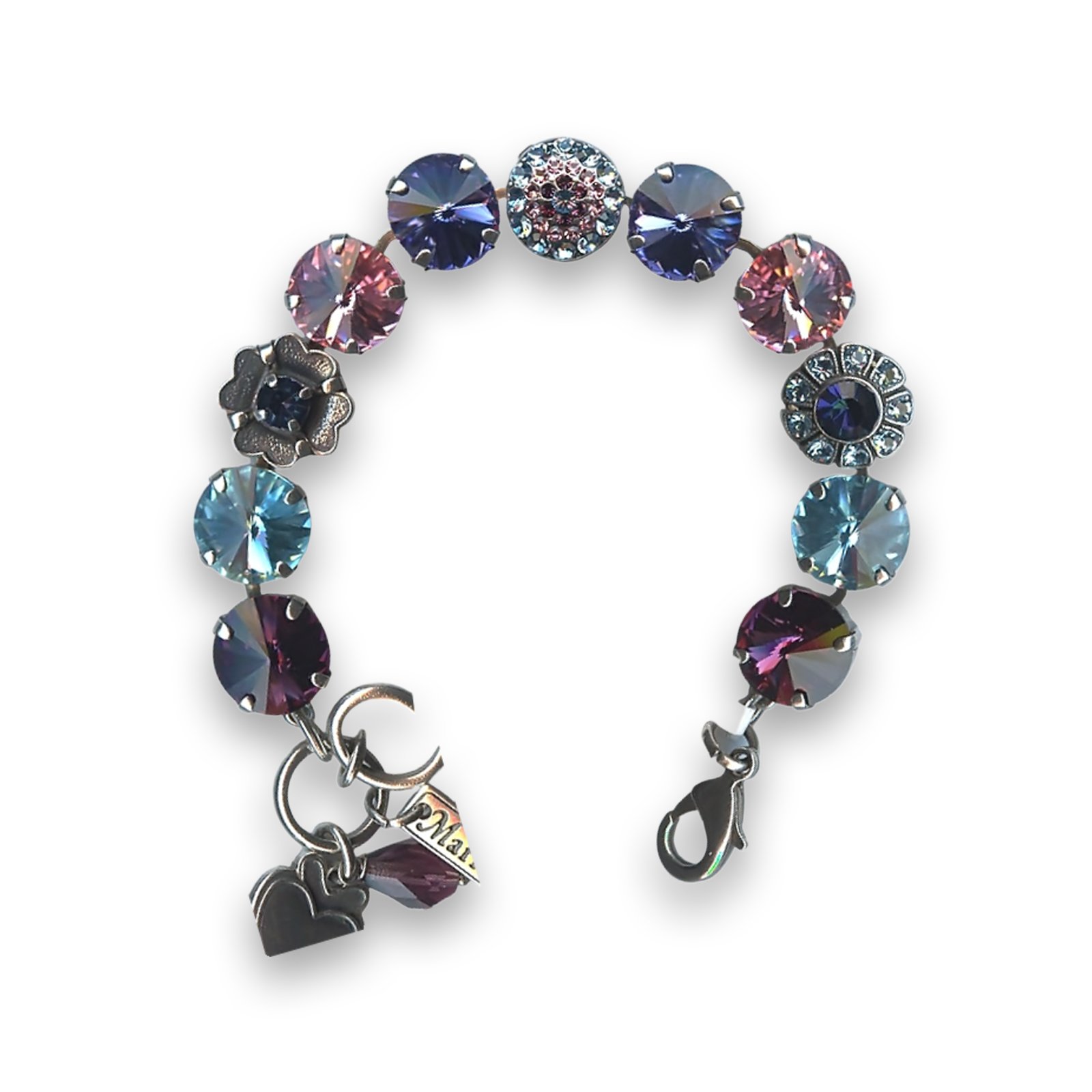B-4247-144-SP (1) Bracelet by Mariana Glamorous Amethyst and Rose Swarovski Crystals - Image 1