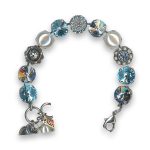 Bracelet by Mariana Charming Aquamarine and Pearl Swarovski Crystals - Image 2