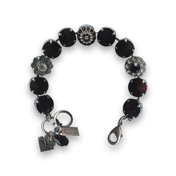 Bracelet by Mariana Gorgeous Jet and Clear Swarovski Crystals