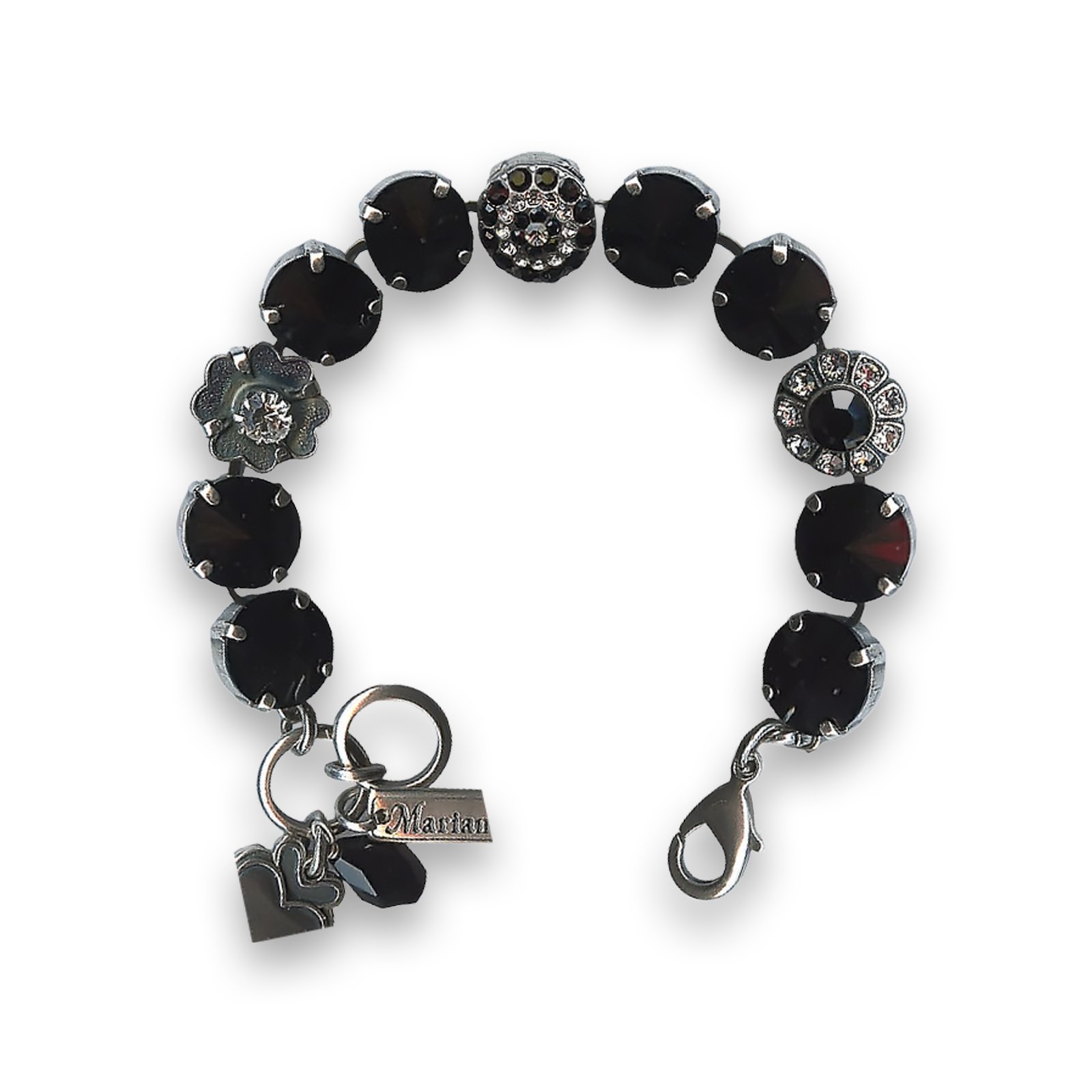 B-4247-280-1-SP (1) Bracelet by Mariana Gorgeous Jet and Clear Swarovski Crystals - Image 1