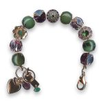 Bracelet by Mariana Gorgeous Green Zoisite Mineral and Amethyst Swarovski Crystals - Image 3