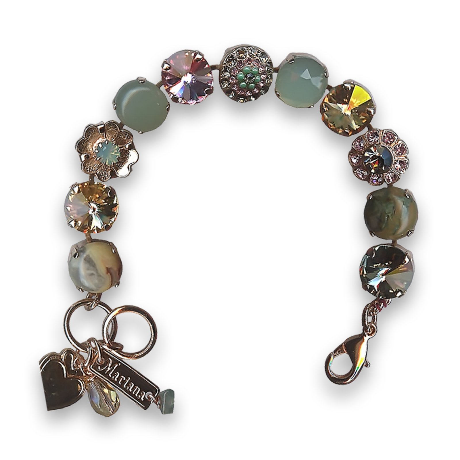 B-4247-M1050-RG (1) Bracelet by Mariana Alluring Riverstone Mineral and Opal Swarovski Crystals - Image 1