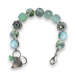 Bracelet by Mariana Charming Turquoise Mineral and Chrysolite Swarovski Crystals