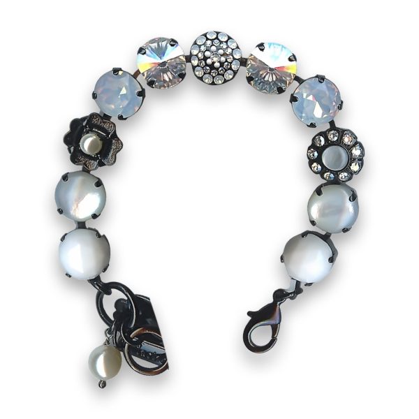 Bracelet by Mariana Luxurious White Shell Mineral and Opal Swarovski Crystals