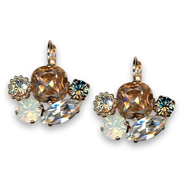 Earrings by Mariana Woman Exquisite Peach and Opal Swarovski Crystals