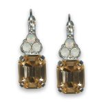 Earrings by Mariana Woman Elegant Silk and Opal Swarovski Crystals - Image 3