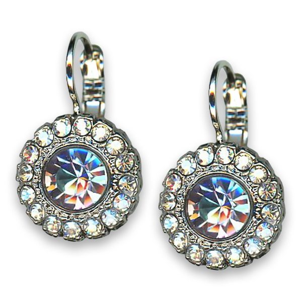 Earrings by Mariana Woman Floral Vitral and Clear Swarovski Crystals