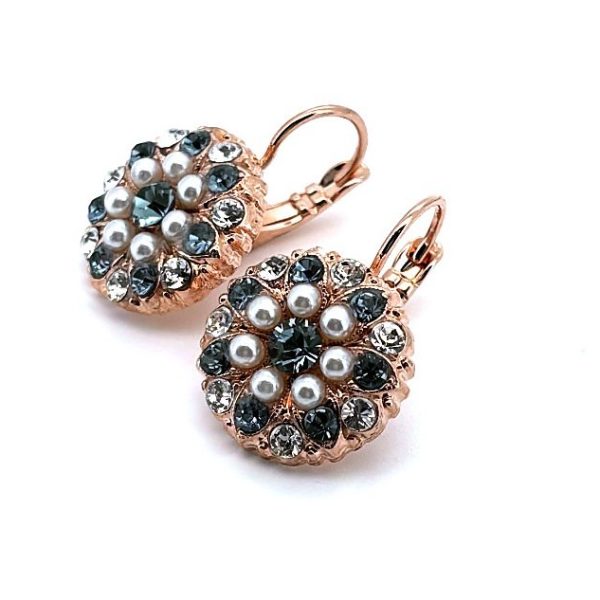 Earrings By Mariana Woman Floral Tanzanite and Pearl Swarovski Crystals