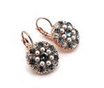 Earrings By Mariana Woman Floral Tanzanite and Pearl Swarovski Crystals - Image 3