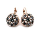 Earrings By Mariana Woman Floral Tanzanite and Pearl Swarovski Crystals - Image 2