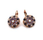 Earrings By Mariana Woman Beautiful Pearl and Denim Blue Swarovski Crystals