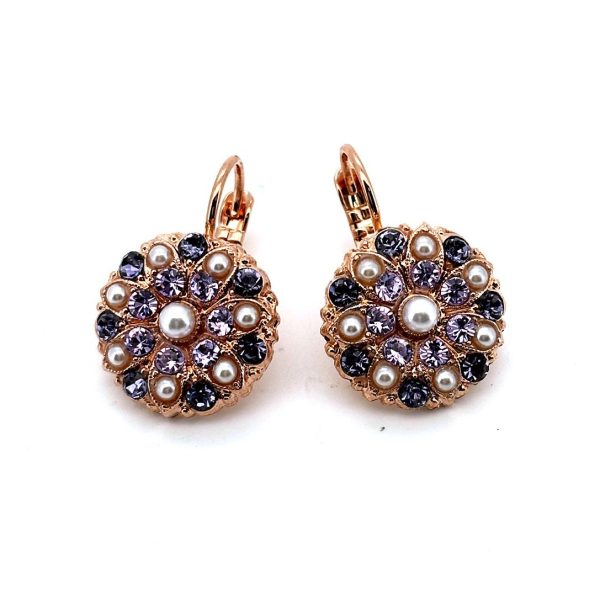 Earrings By Mariana Woman Beautiful Pearl and Denim Blue Swarovski Crystals