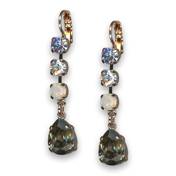 Earriings by Mariana Woman Elegant Black Diamond and Vitral Swarovski Crystals
