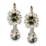 Earrings by Mariana Woman Luxurious Black Diamond and Clear Swarovski Crystals