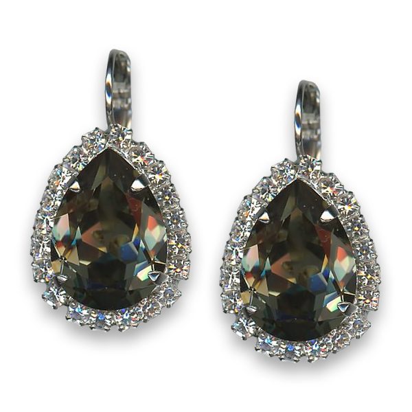 Earrings by Mariana Woman Luxurious Black Diamond and Clear Swarovski Crystals