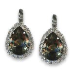 Earrings by Mariana Woman Luxurious Black Diamond and Clear Swarovski Crystals - Image 3