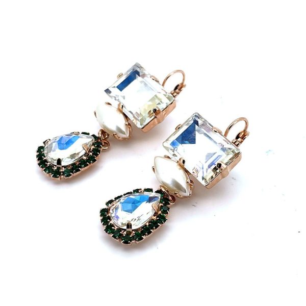 Earrings By Mariana Woman Luxurious Moonlight and Pearl Swarovski Crystals