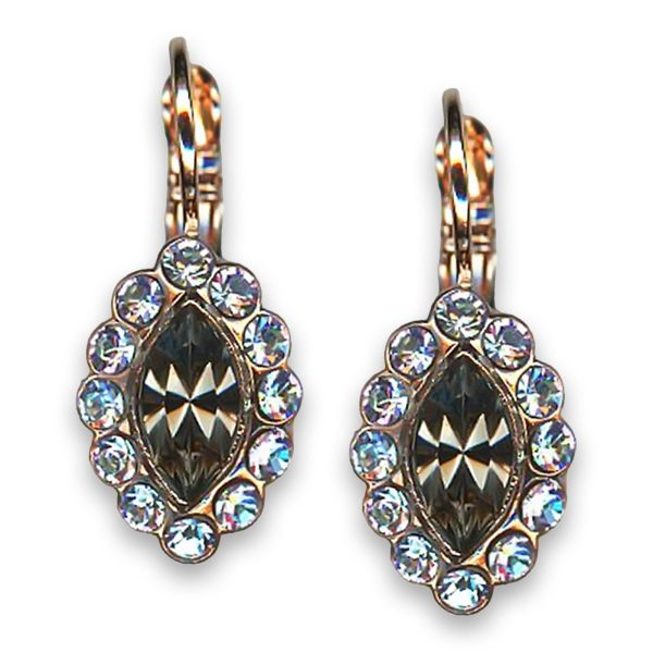 Earrings by Mariana Woman Marquise Black Diamond and Vitral Swarovski Crystals