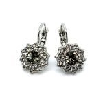 Earrings By Mariana Woman Floral Black Diamond And Clear Swarovski Crystals