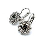 Earrings By Mariana Woman Floral Black Diamond And Clear Swarovski Crystals - Image 2
