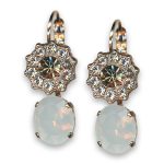 Earrings by Mariana Woman Gorgeous Black Diamond and Opal Swarovski Crystals - Image 2