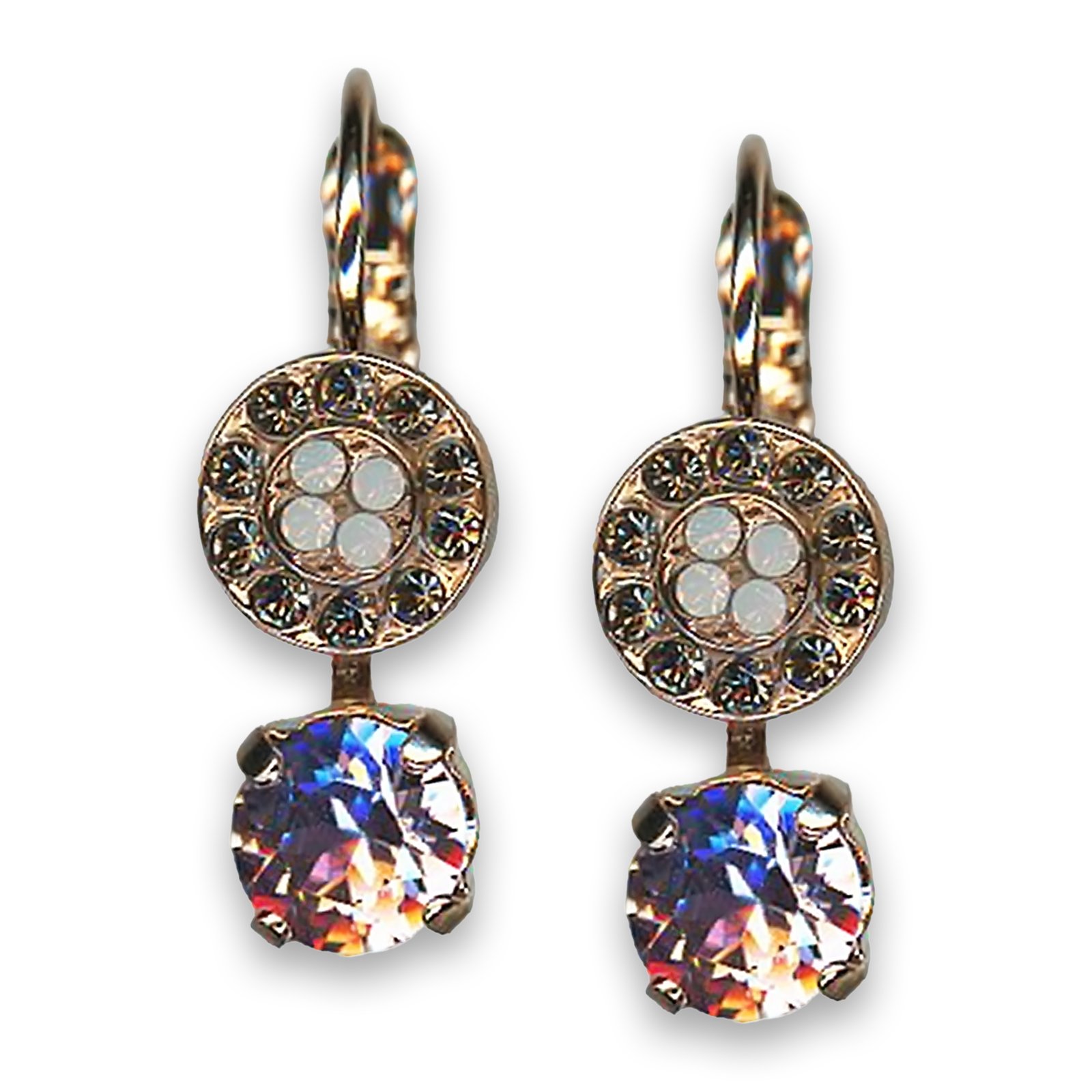 E-1158-1154-RG6 (1) Earrings by Mariana Woman Lovely Vitral and Black Diamond Swarovski Crystals - Image 1