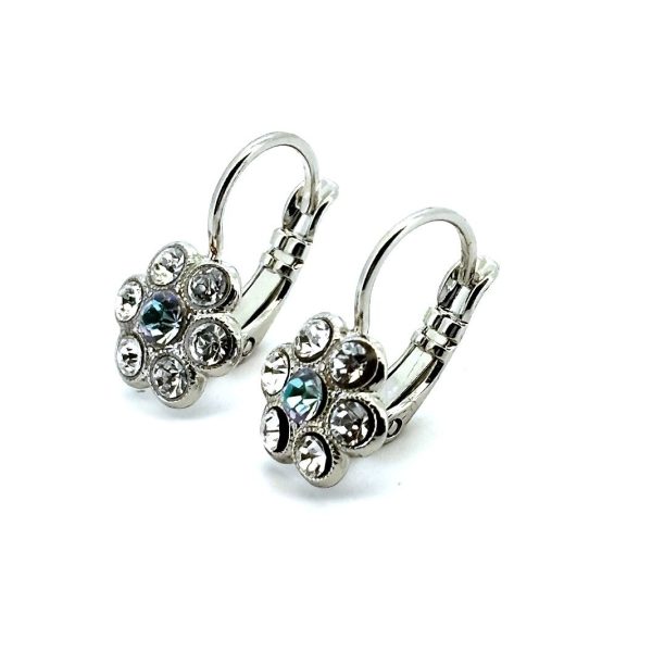 Earrings By Mariana Woman Dainty Floral Clear and Vitral Swarovski Crystals