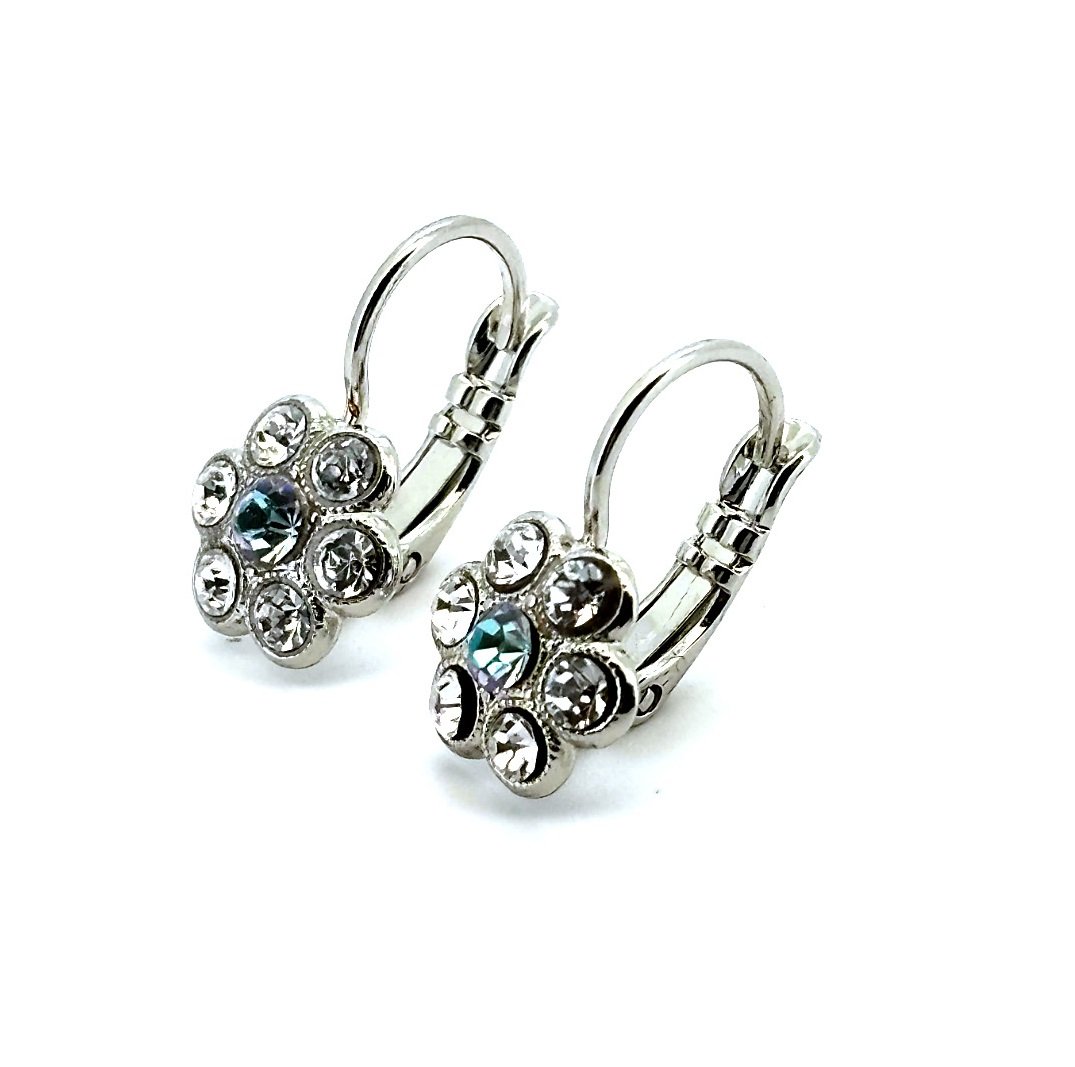 E-1173-70-1154-RO6 (2) Earrings By Mariana Woman Dainty Floral Clear and Vitral Swarovski Crystals - Image 1