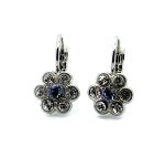 Earrings By Mariana Woman Dainty Floral Clear and Vitral Swarovski Crystals - Image 3