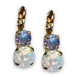 Earrings by Mariana Woman Shimmering Vitral and Opal Swarovski Crystals