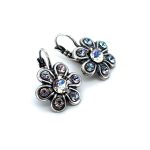 Earrings by Mariana Woman Floral Vitral and Clear Swarovski Crystals - Image 2