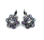 Earrings by Mariana Woman Floral Vitral and Clear Swarovski Crystals
