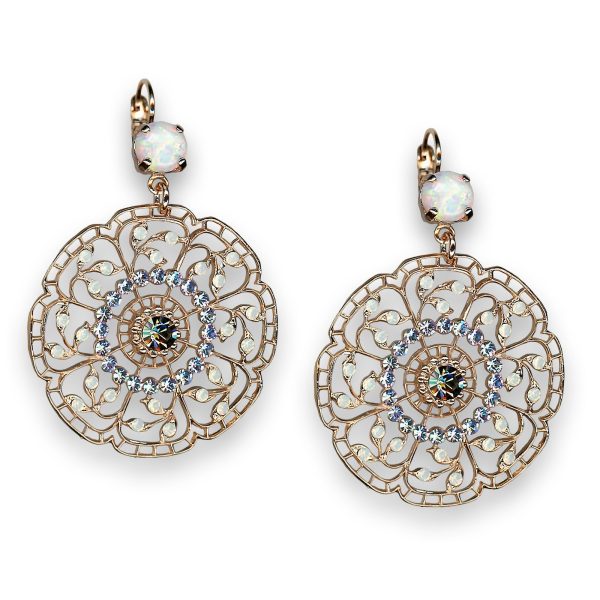 Earrings by Mariana Woman Boho Chic Opal Mineral and Vitral Swarovski Crystals